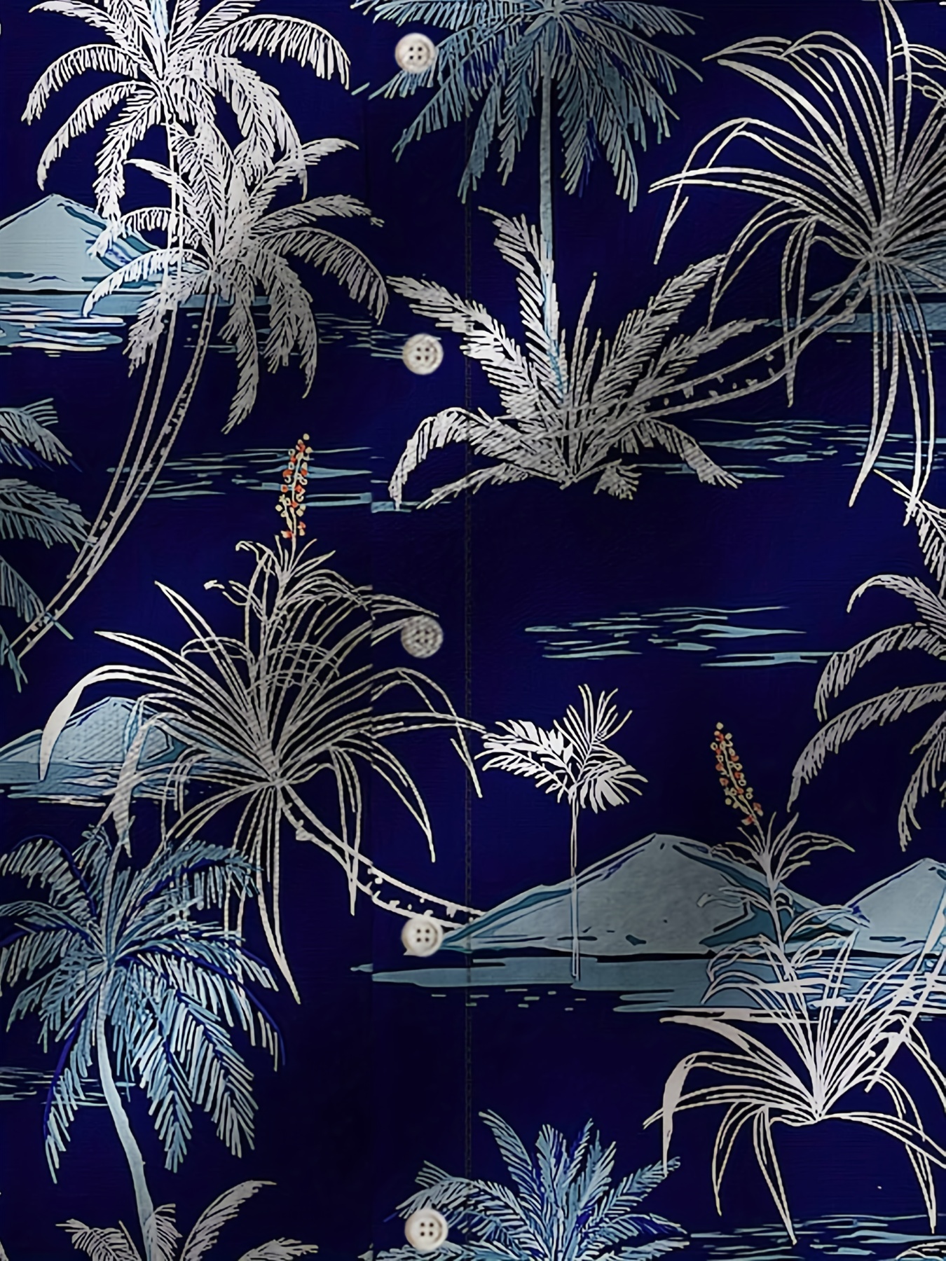 Camicia Hawaiana Ragazzo 10 Anni - Doppia Anatra - Palme E Tramonti Grigia