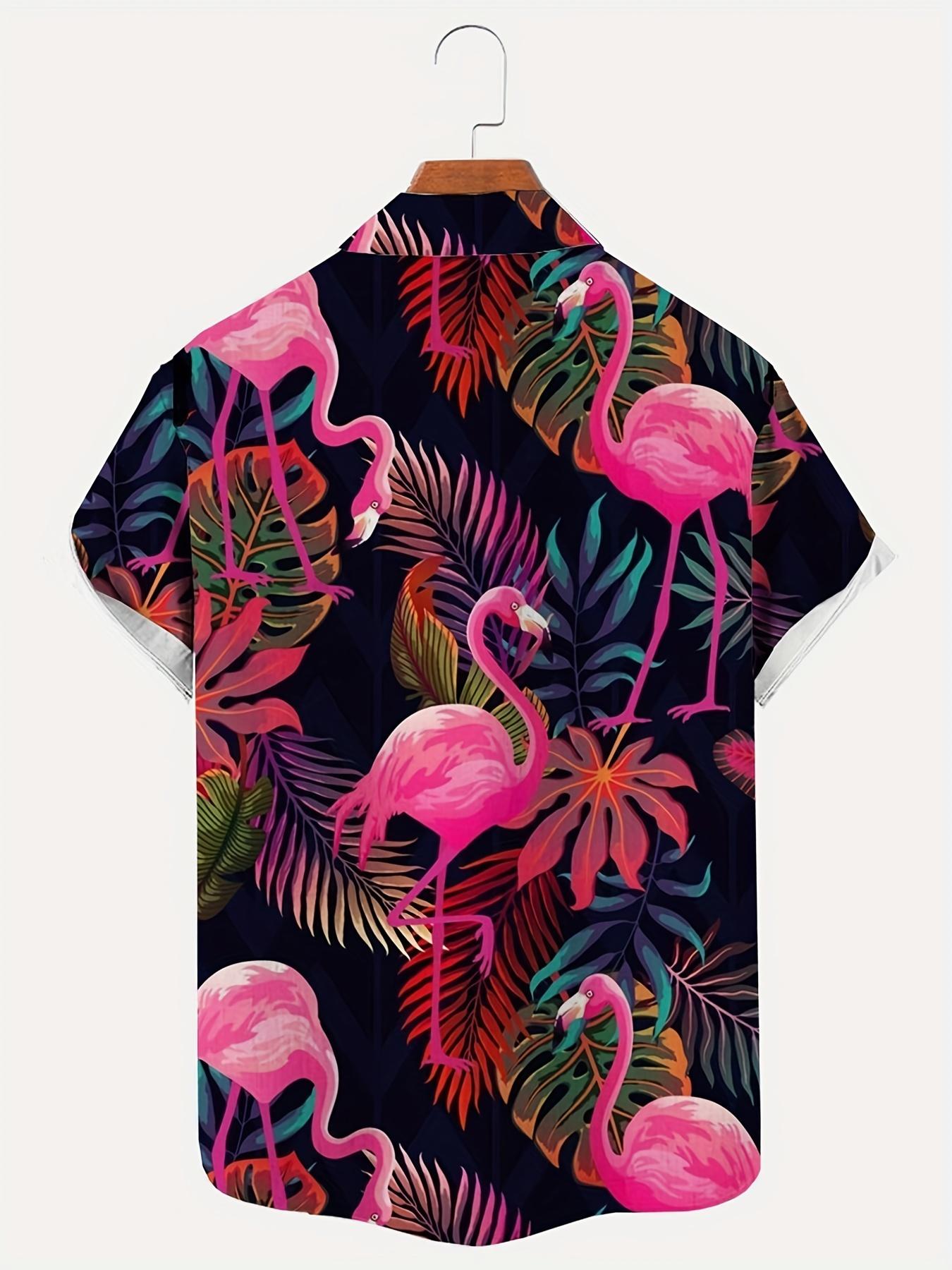 Tropical Pink Flamingo Pink Unique Design Unisex Hawaiian Shirt