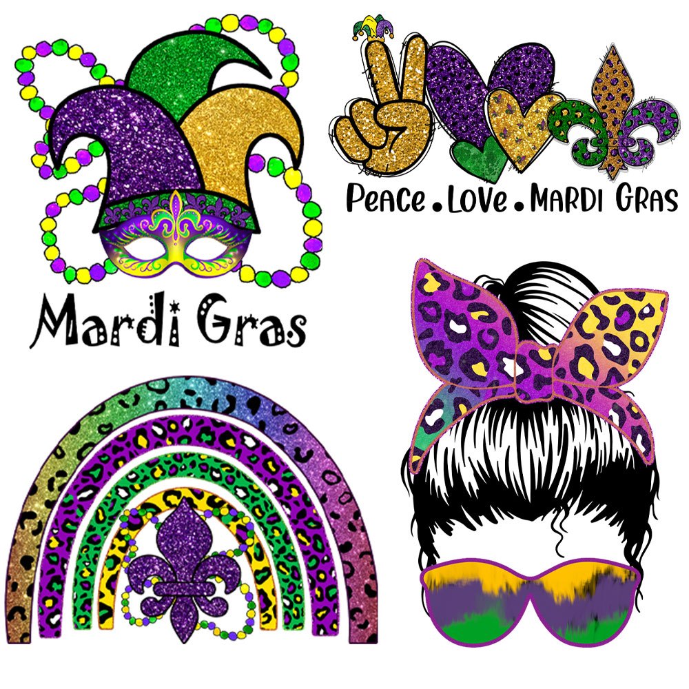 Iron On Applique Patch - Mardi Gras - Crafts - Mask Design - Embroidered/Sequins