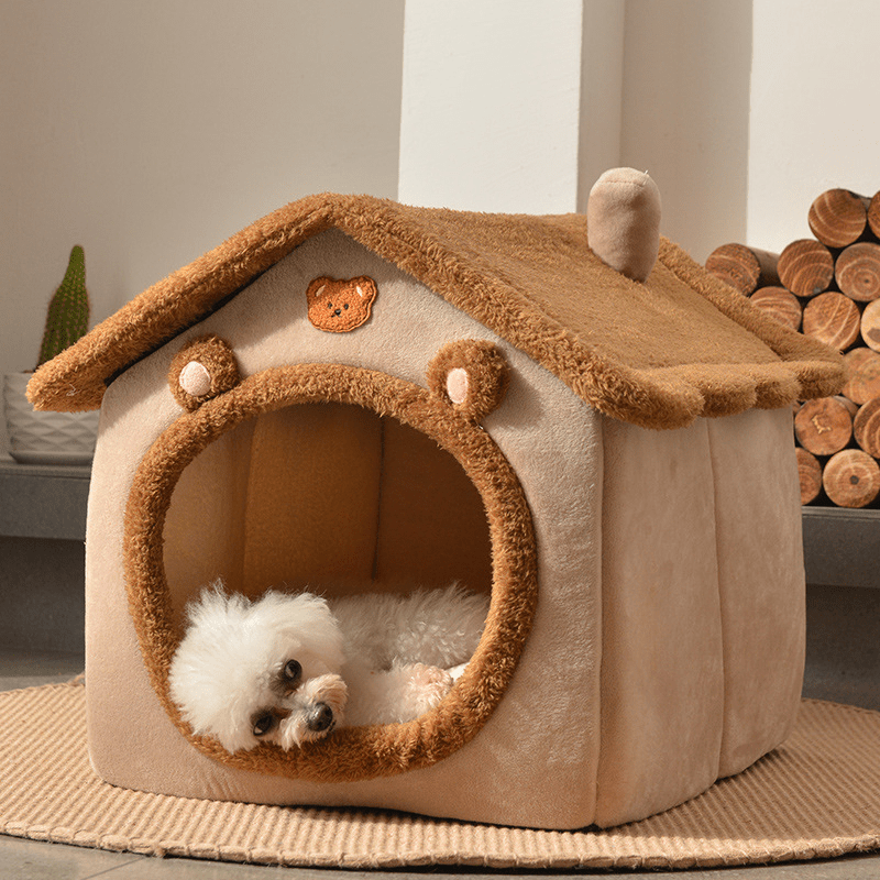 Maison Pour Chien Et Chat Chaude D'hiver Avec Coussin - Temu Canada