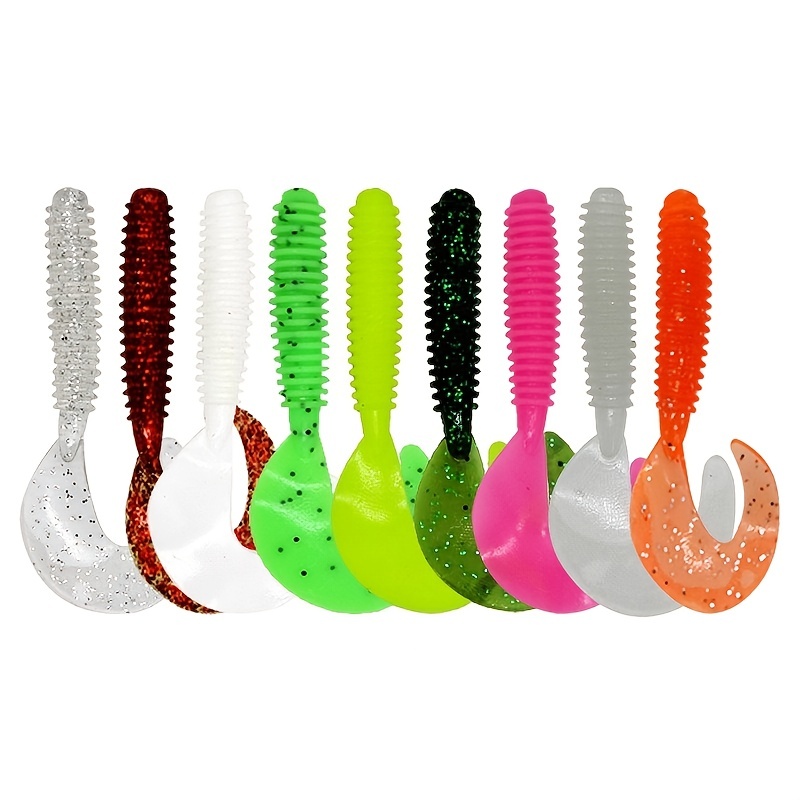 10 piezas suave de plástico Señuelos de pesca suave gusano artificial  Señuelos de pesca para sal agua fresco agua, Moda de Mujer
