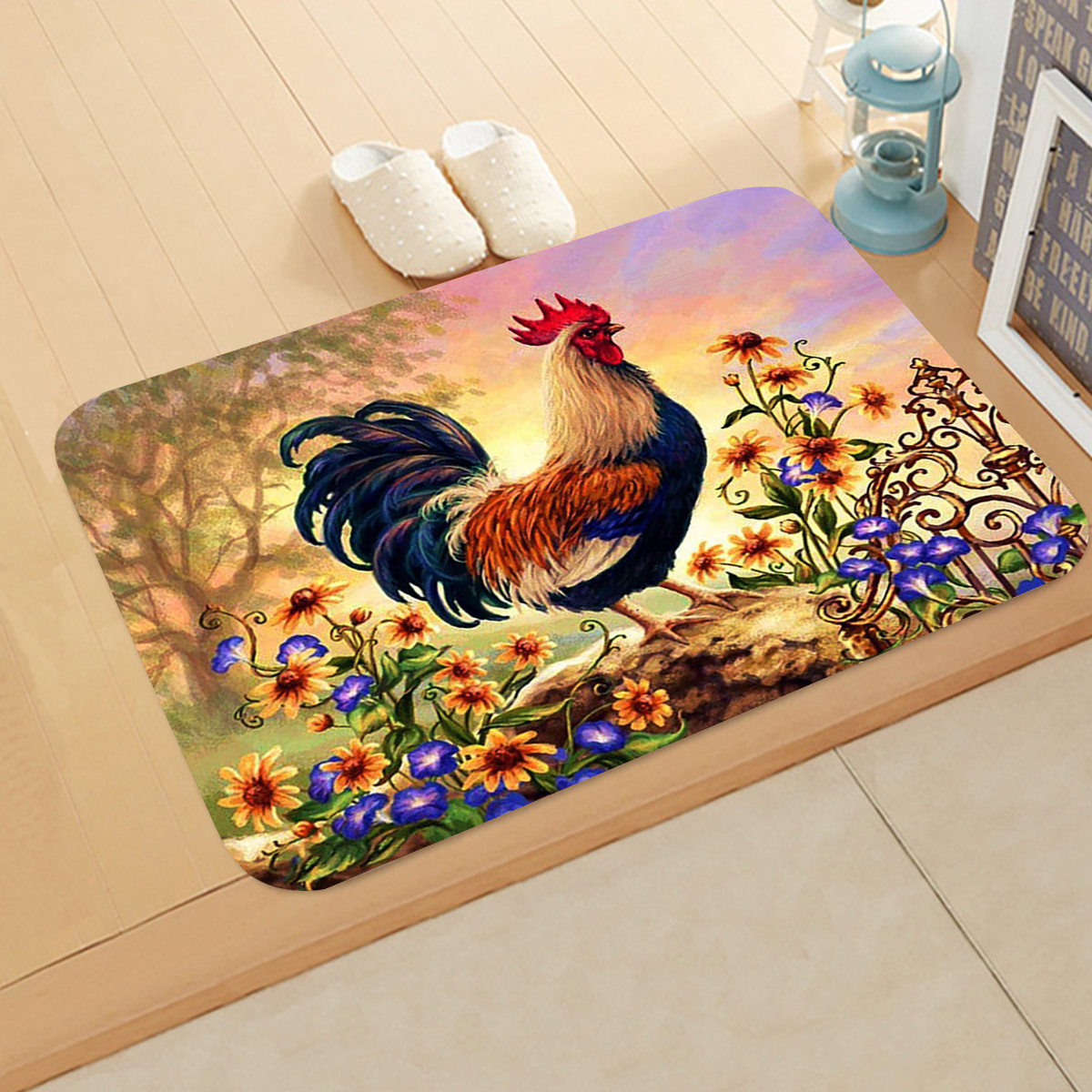 Boho Retro Style Kitchen Rugs Floor Mats Resistant Rooster - Temu