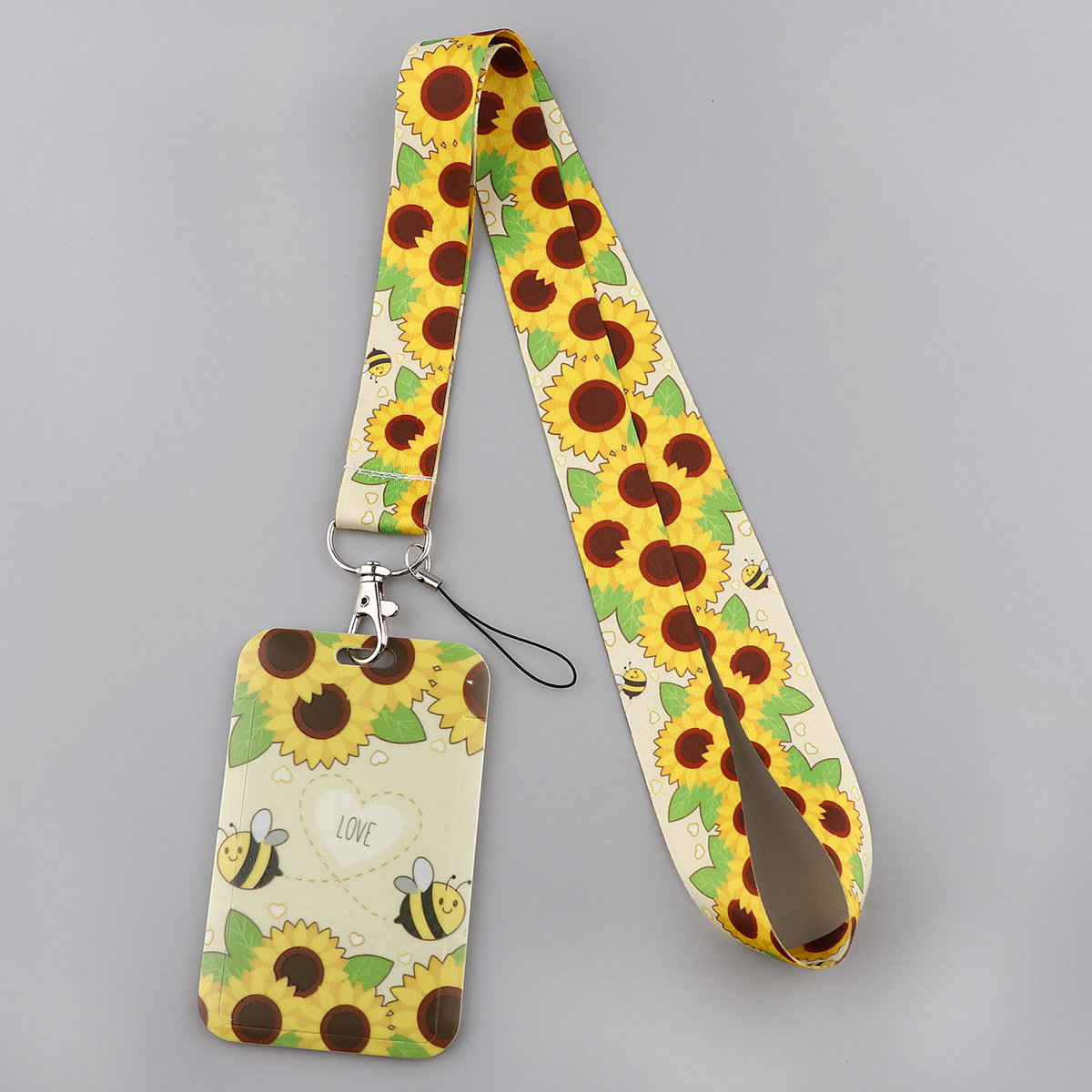 Cartoon Bumble Bee Lanyard w/ID Badge Holder and Charm