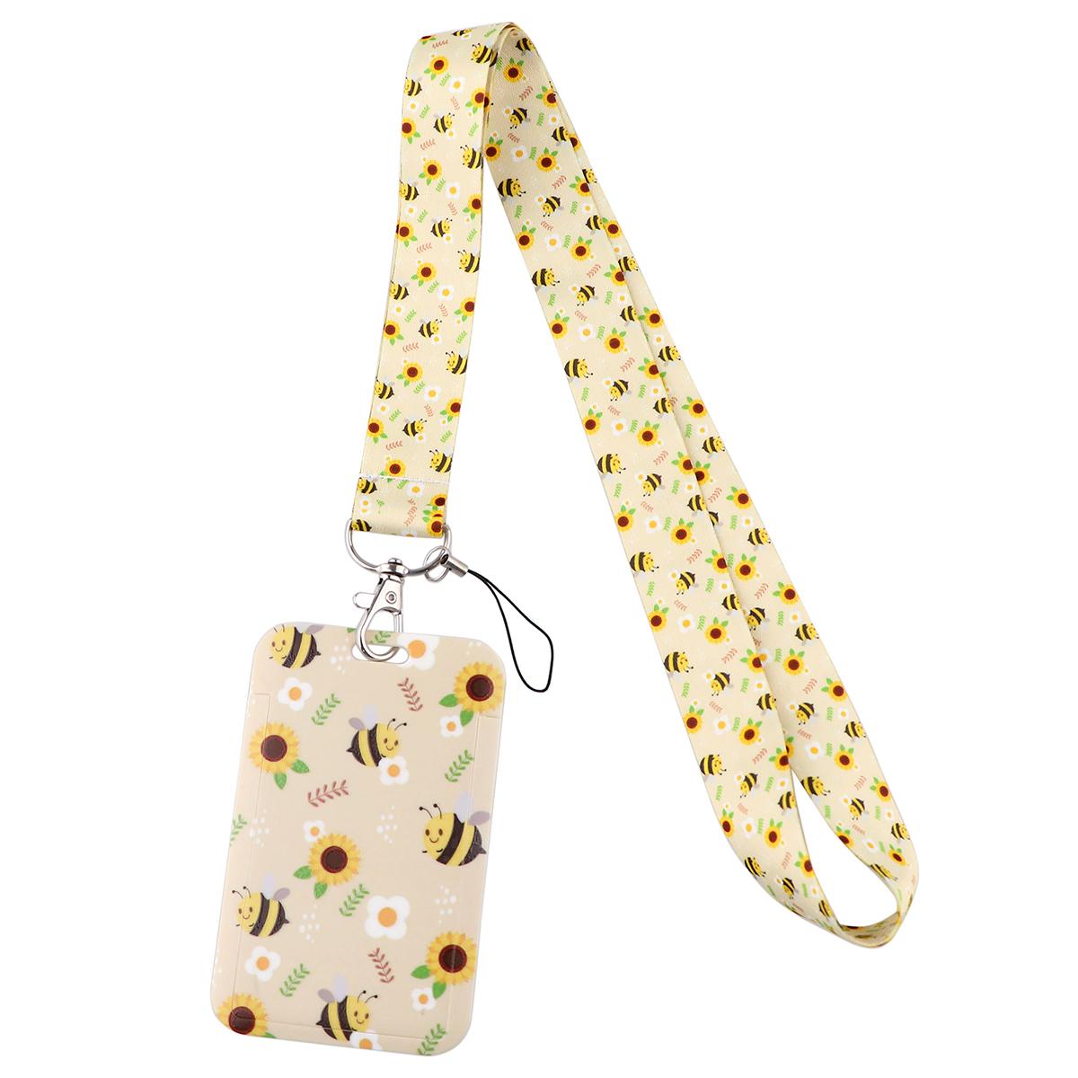 Cartoon Bumble Bee Lanyard w/ID Badge Holder and Charm