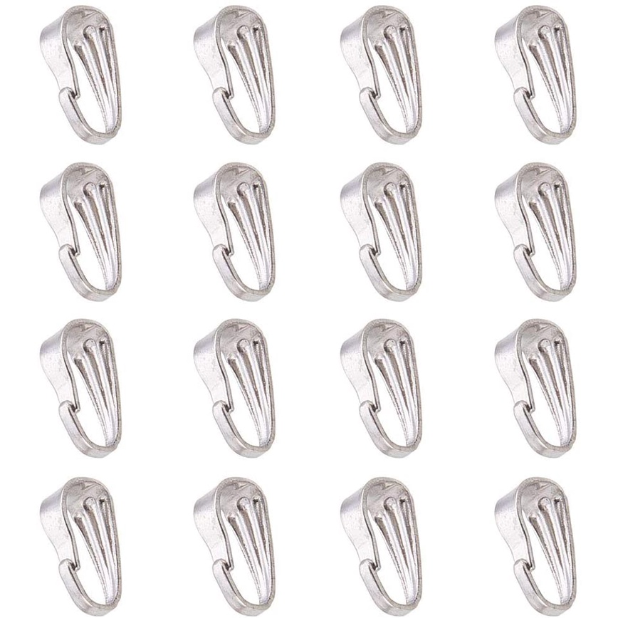 200x Pinch Bails Connectors, Metal Buckle Necklace Hooks, Jewelry