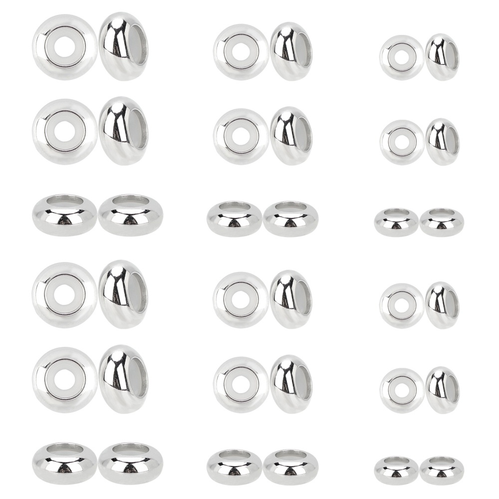 10pcs Round Ring Loose Beads Silver Color Clip Bead Stopper DIY Jewelry  Making