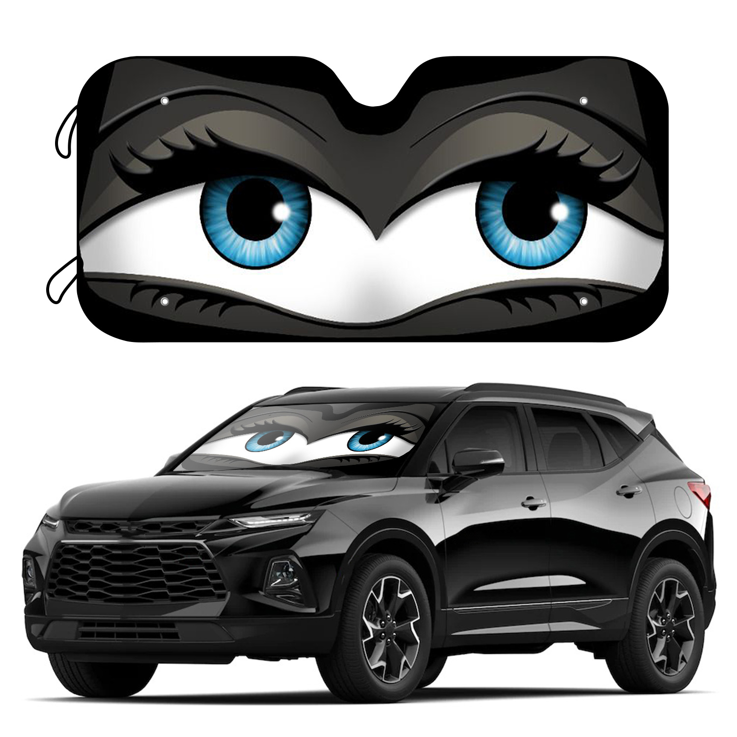Pare-brise de voiture yeux de Vampire rouge pare-soleil c¿urs yeux  maléfiques protection contre les rayons UV pour voiture camion SUV