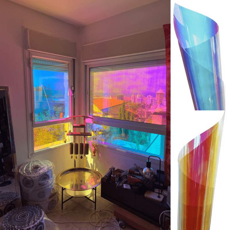 Rainbow Gradient Window Tint Films Iridescent Glass Stickers Decor Self  Adhesive