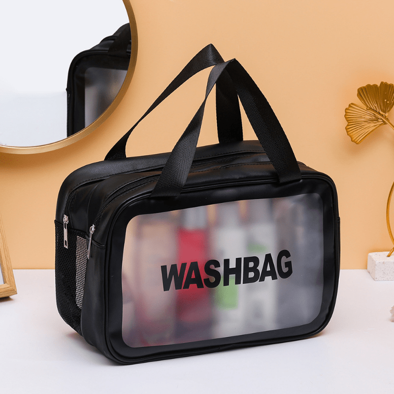 Waterproof Clear Pvc Double Layer Makeup Bag Organizer - Temu New Zealand