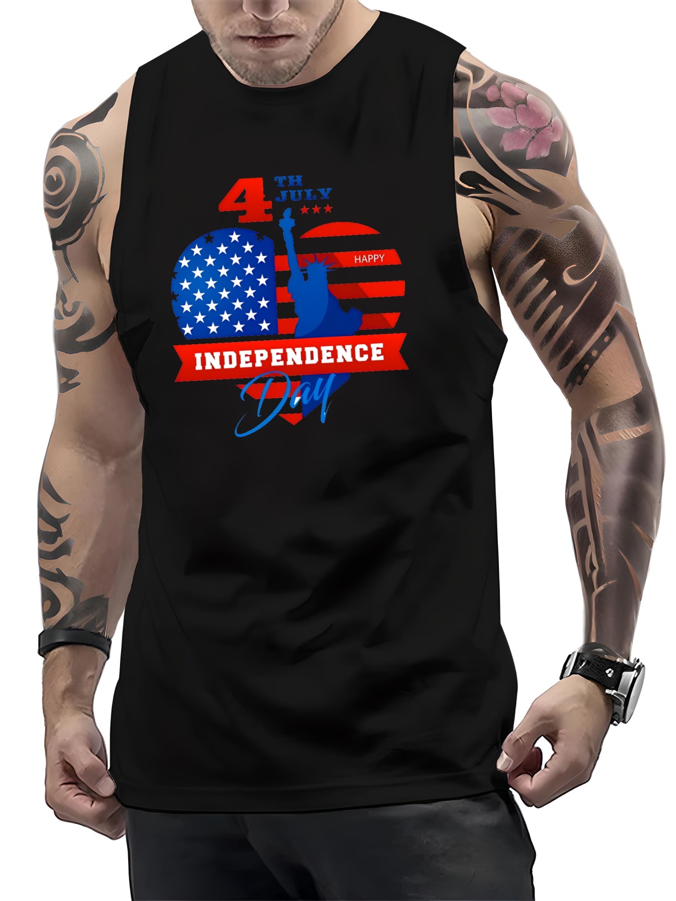 Statue Of Liberty Print A-shirt Tanks, Men's Singlet, Sleeveless Tank Top,  Lightweight Active Undershirts, For Workout At The Gym, Bodybuilding, And  As Gifts - Temu