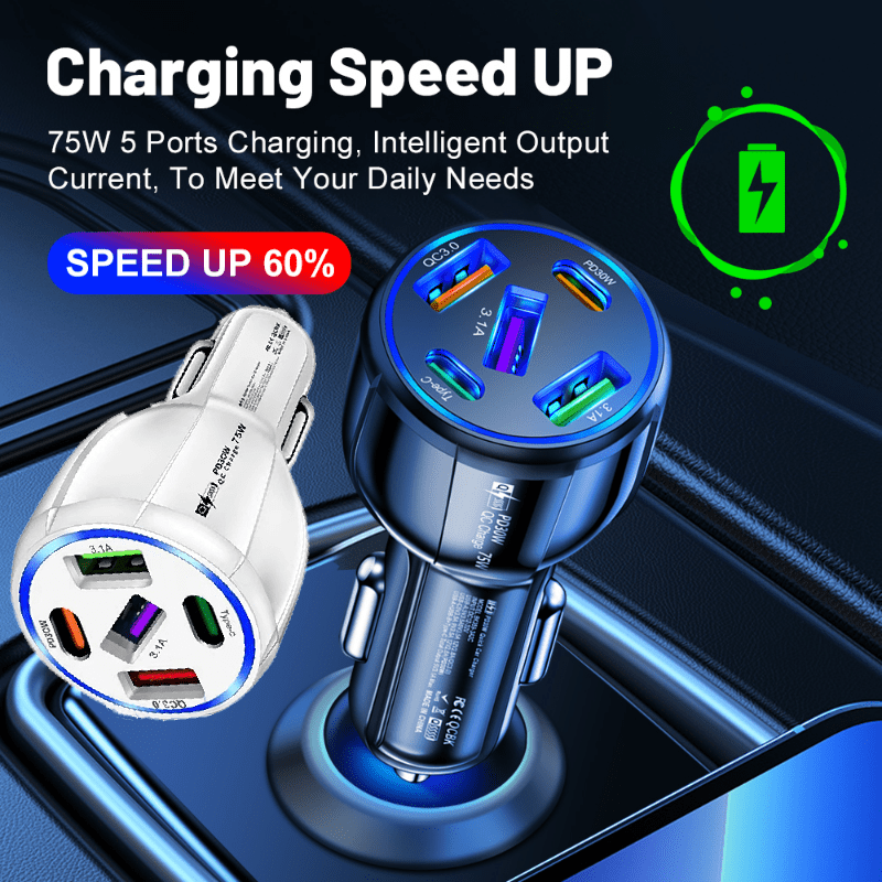 3 in 1 Multi charging Cable Usb Car Charger: 5v/3.1a White - Temu Canada