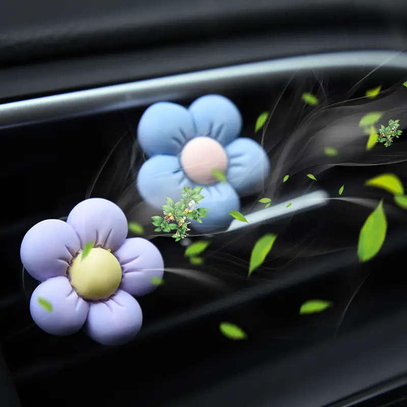 3PCS Niedliche Blume Aromatherapie Auto Luftauslass Dekoration