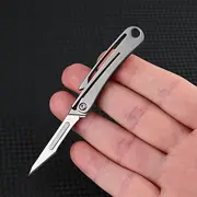 portable titanium alloy folding knife sharp art paper cutting with replaceable blades details 0