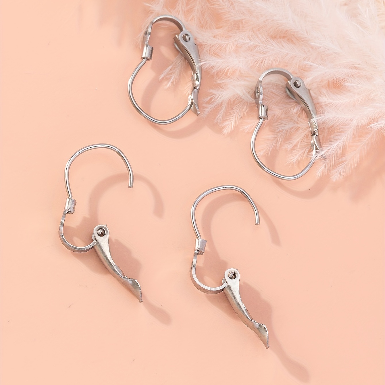 10pcs/set DIY Stainless Steel Earring Hook Hypoallergenic Leverback Earring  Hooks Ear Wire Connector For Earrings Making Jewelry Accessories