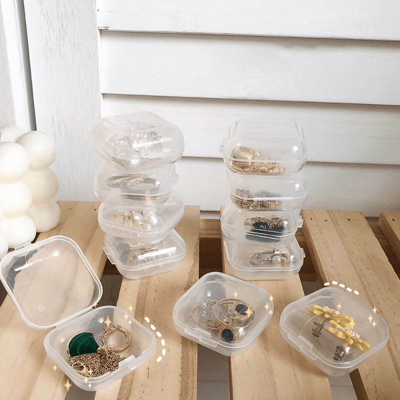 30 Pcs Small Clear Plastic Beads Storage Containers Box with Lids Mini  Clear Plastic Storage Containers Square Containers for Jewelry Beads Craft