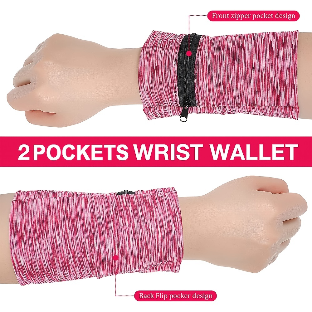 Zipper Wrist Wallet (Sweatband with Pocket)