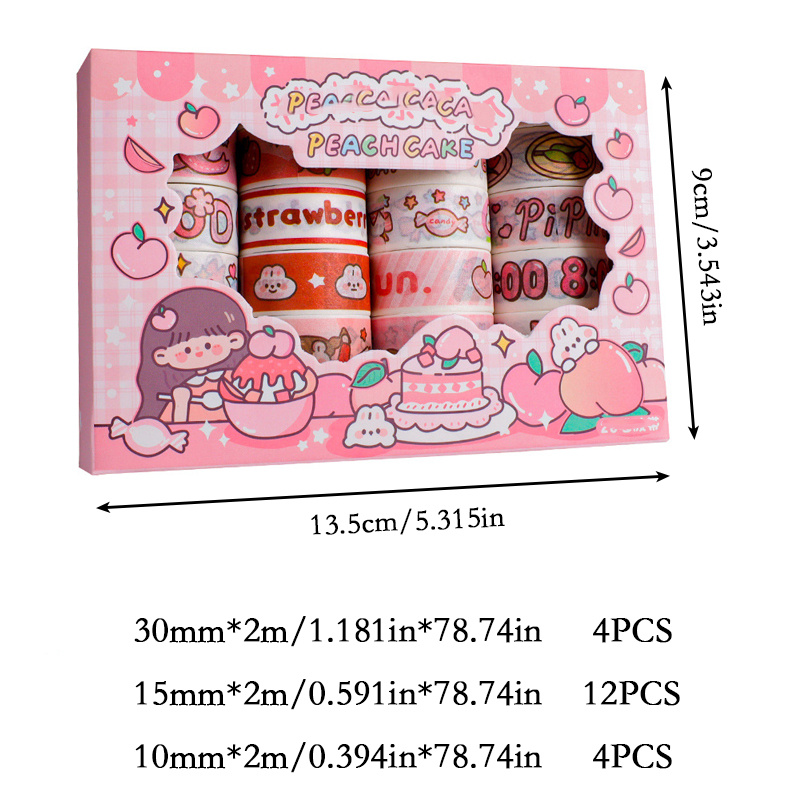 Kawaii Animal Washi Tape Set Cute Cartoon Hand Account Decorative Cute  Stickers