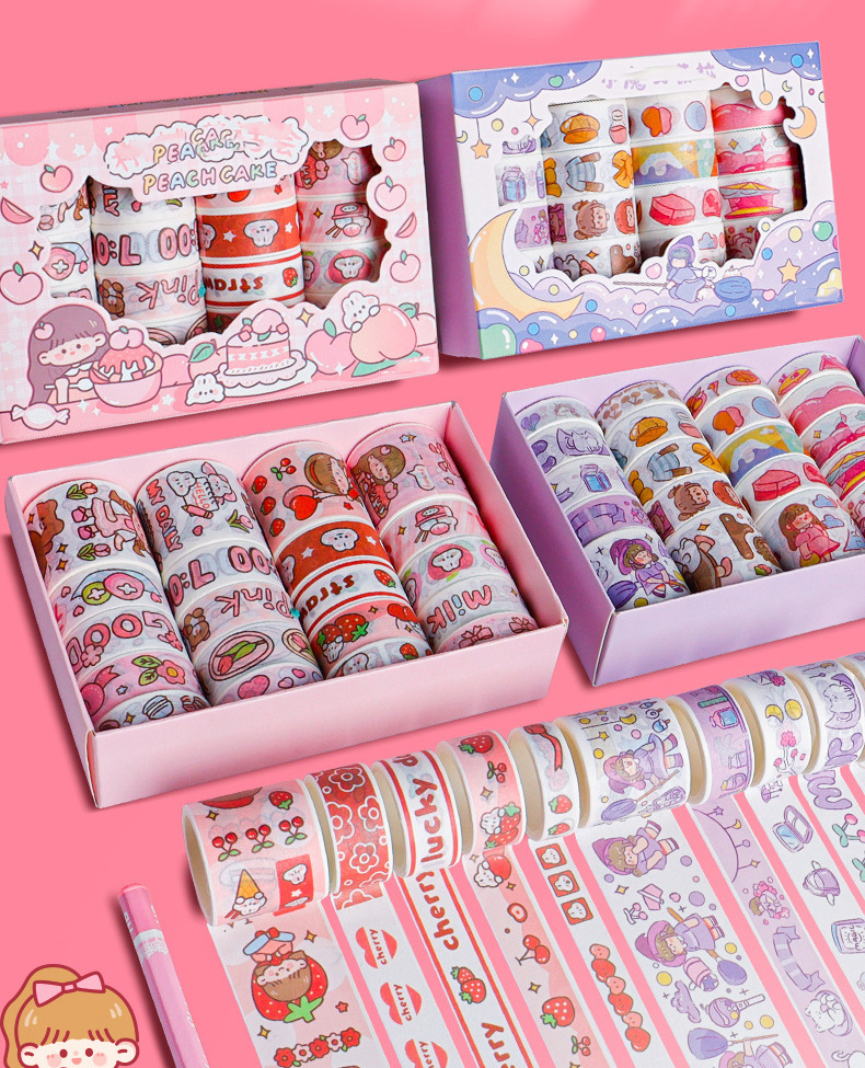 Washi Tape Set Hand Account Tape Cute Cartoon Character Cute - Temu Italy