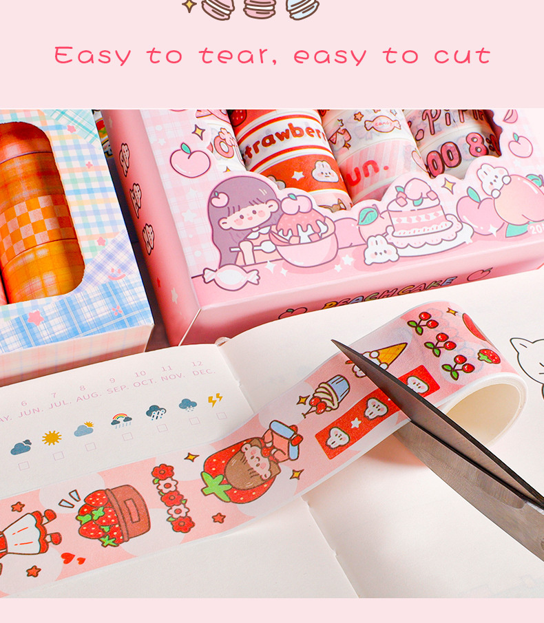 Washi Tape Set Hand Account Tape Cute Cartoon Character Cute - Temu