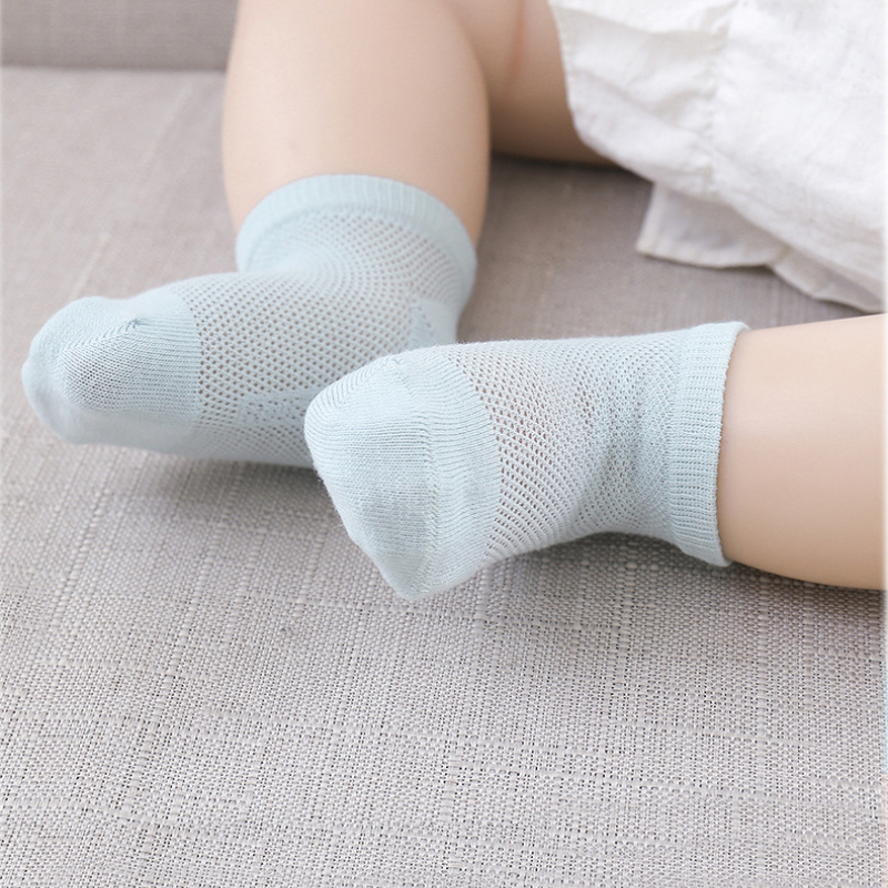3 Pairs of Breathable Infant Baby Socks for Summer