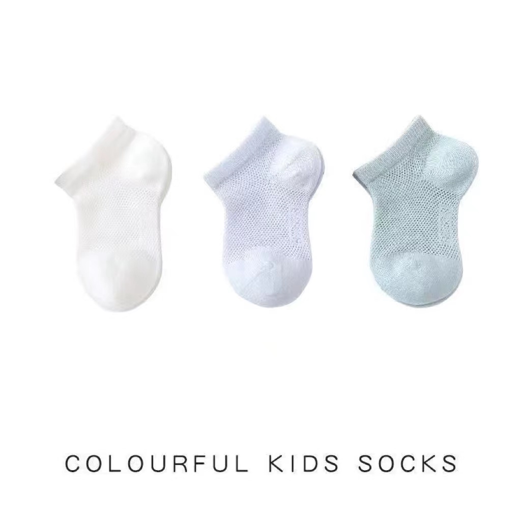 3 Pairs of Breathable Infant Baby Socks for Summer