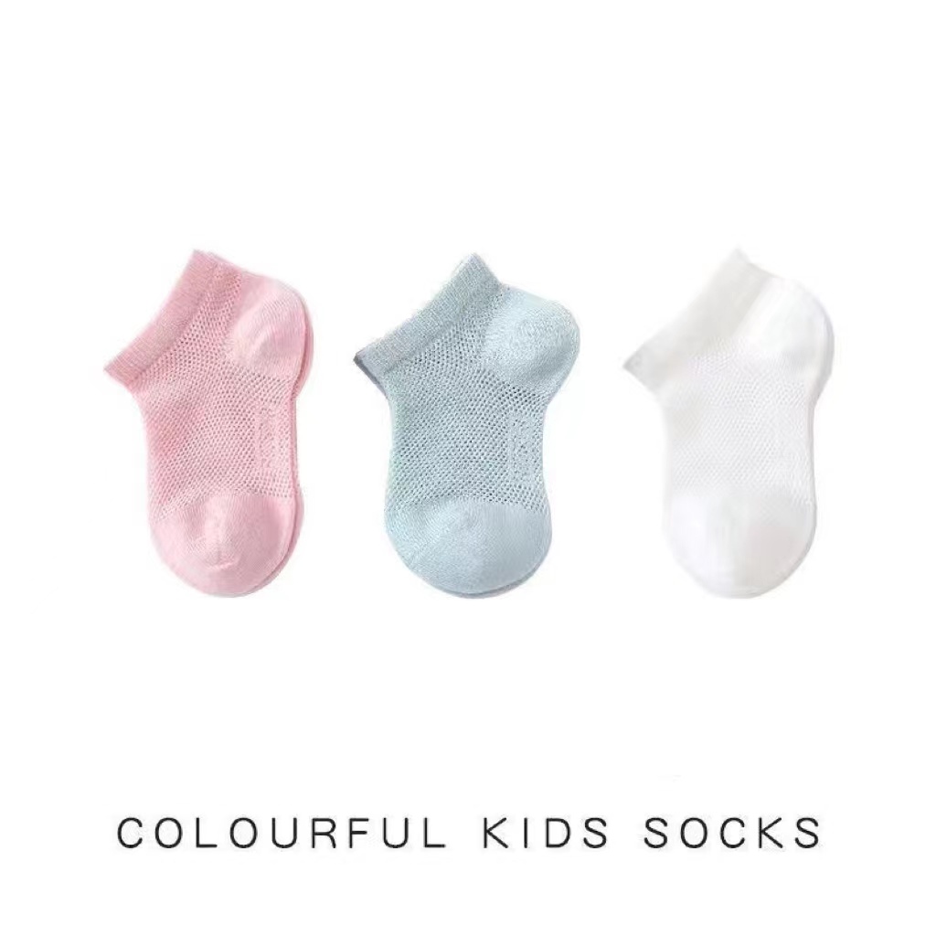 3 Pairs of Breathable Infant Baby Socks for Summer