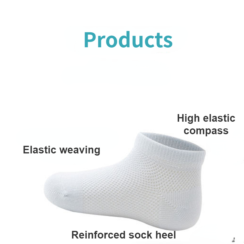3 Pairs of Breathable Infant Baby Socks for Summer