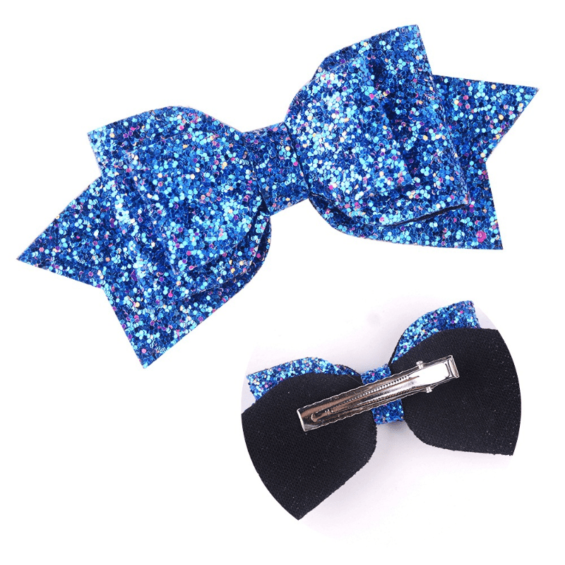 Sequins Bow Hair Clip Duckbill Barrette PU Leather Hair Slides Clip