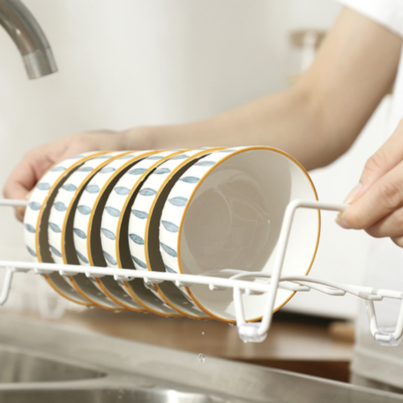 Plastic Dish Rack Minimalist White Kitchen Storage Rack for
