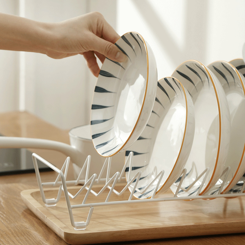 Plastic Dish Rack Minimalist White Kitchen Storage Rack for