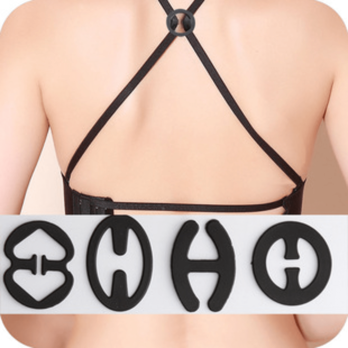 LUOEM 12pcs Women Bra Straps Clip Antiskid Buckle Conceal Clear