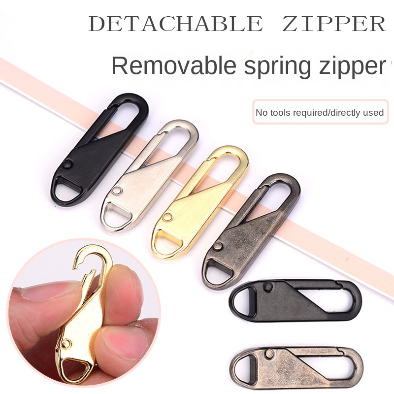 5 Metal Zipper Head Slider Puller DIY Zip Repair Kit Jacket 