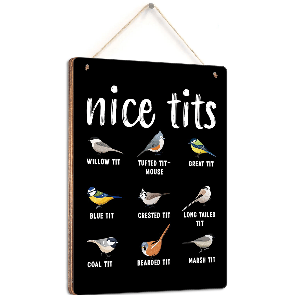 Bamboo Wood Cutting Board Nice Tits Funny Bird Watcher Lover Tit Birds