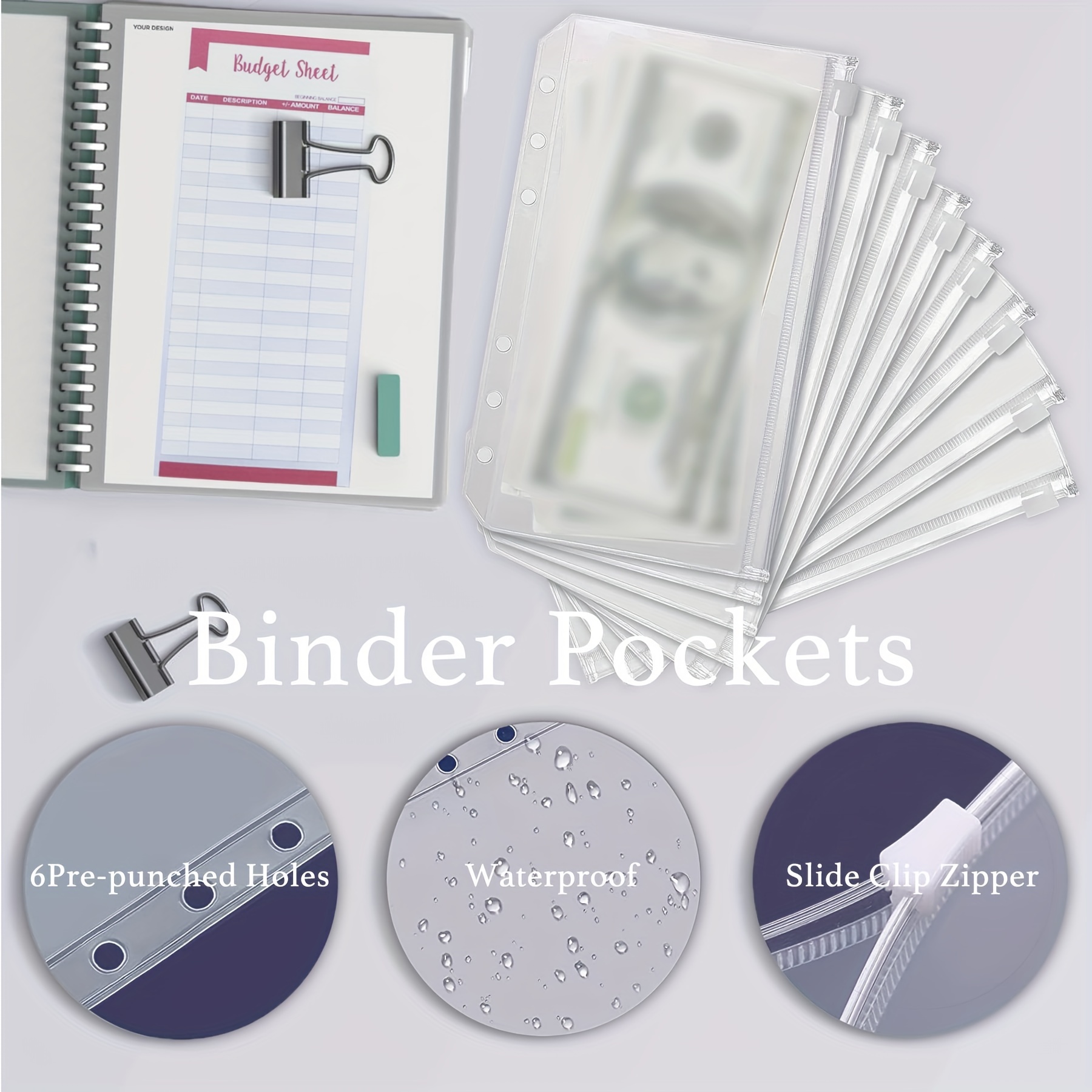 A7 Budget Binder Set - Mini Money Organizer for Cash Saving, Stuffing  Envelope System with Binder Pockets, Sheets and Stickers