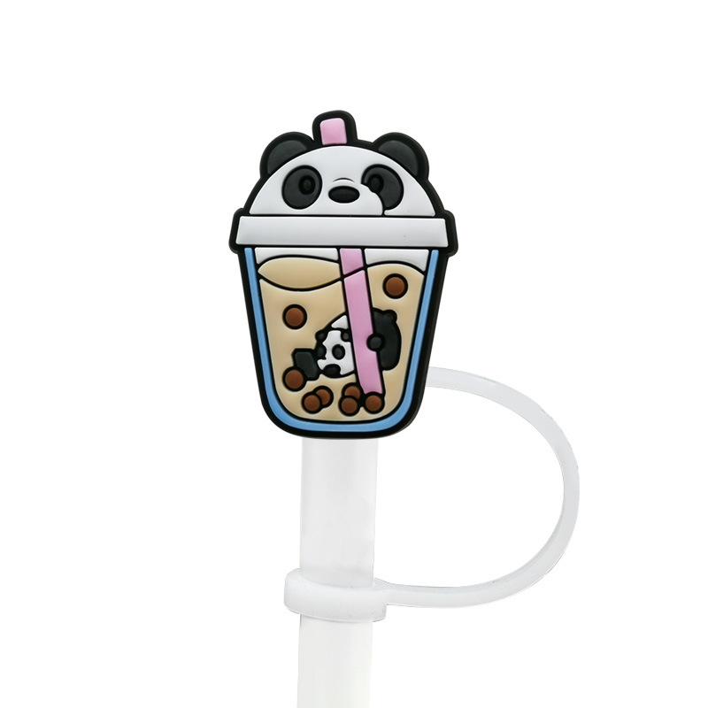 Straw Tips Cover Reusable Straw Toppers Kawaii Bear Panda - Temu