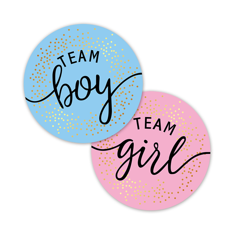 Gender Reveal Party Stickers Team Boy Girl Decorations Baby - Temu United  Arab Emirates