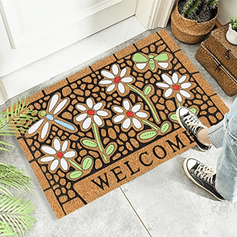 Welcome Mats for Front Door Outdoor Entry Welcome to Our Cabin Doormat  Doormat Non Slip Mat for Home Indoor Farmhouse Funny Kitchen Rugs Patio