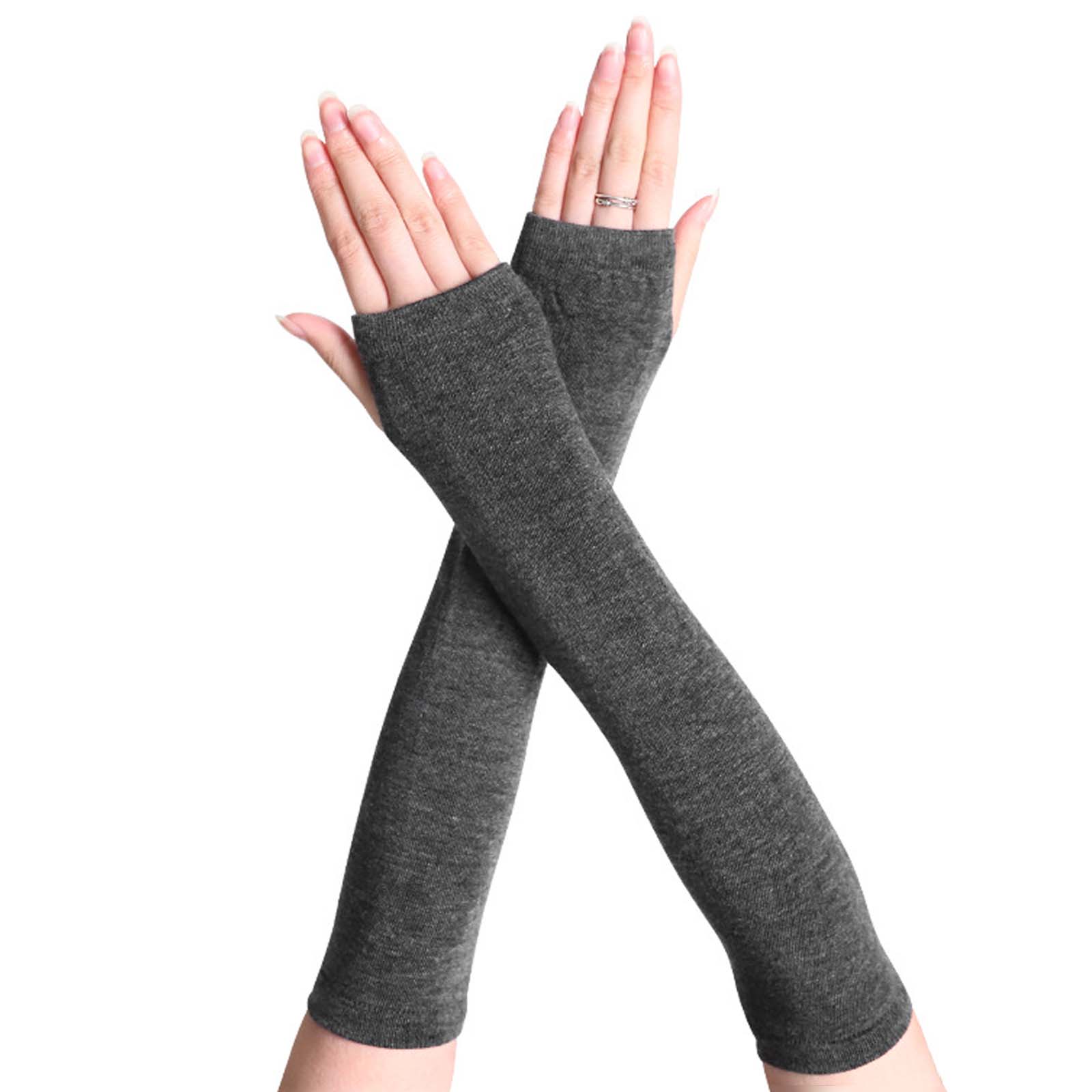 Wrist Fingerless Gloves with Thumb Hole Unisex Wool Warm Gloves for Women  Cold Weather