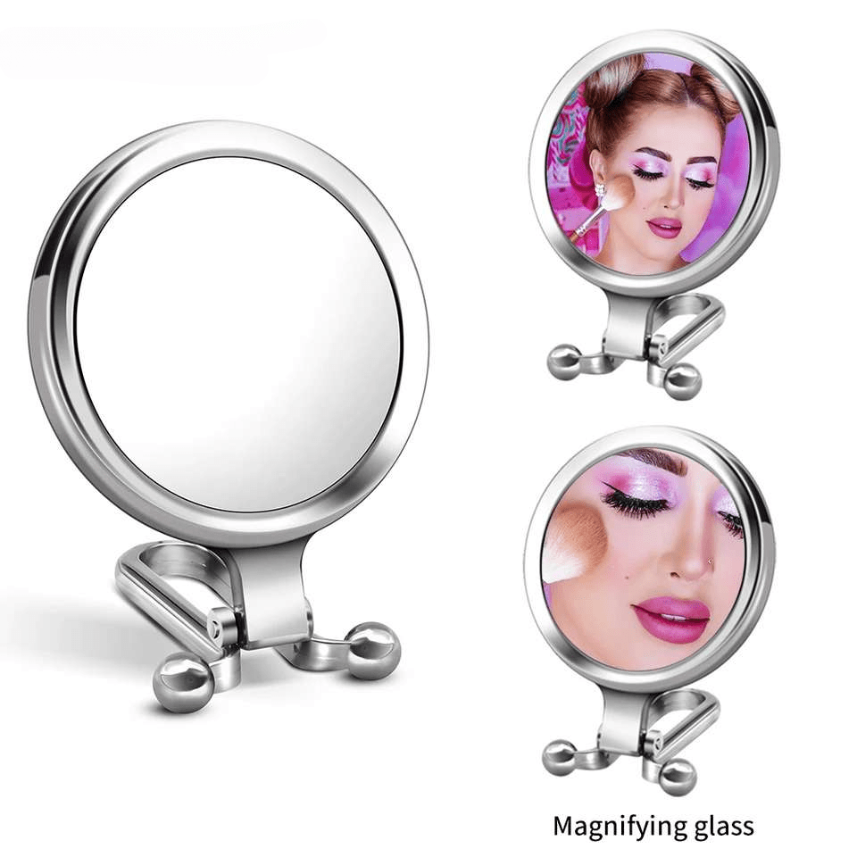 Espejo cosmético de maquillaje, espejo de tocador de escritorio, 5  aumentos, espejo de belleza portátil, espejo de baño de dos caras, espejo  pequeño