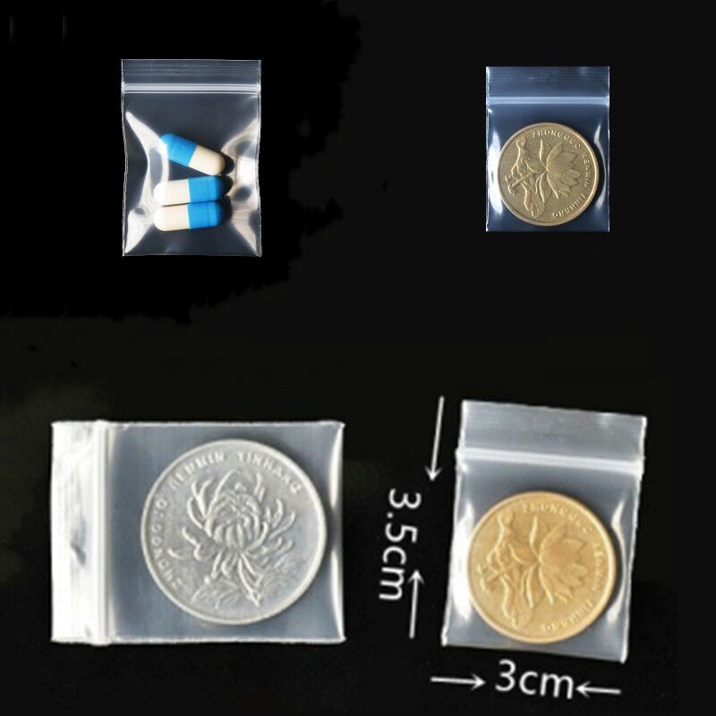 Bolsa de plástico para monedas con cierre tamaño 5x5 cm
