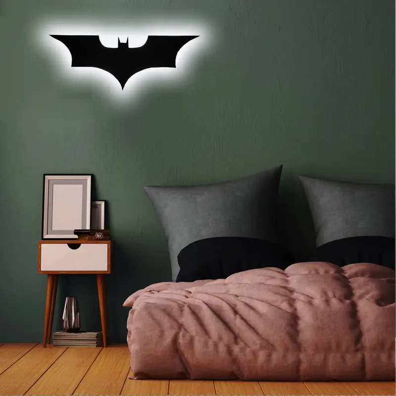 bat led wall light colorful projection night light with remote control usb powered perfect for bedroom ktv and hallway decor details 1
