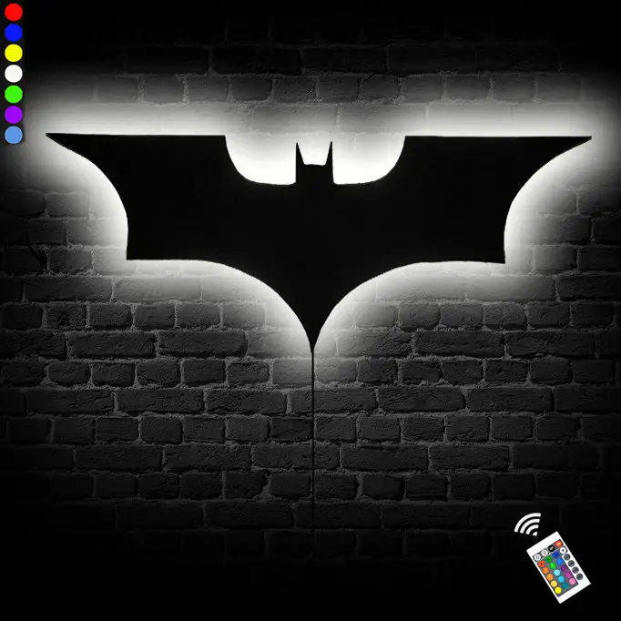 bat led wall light colorful projection night light with remote control usb powered perfect for bedroom ktv and hallway decor details 6