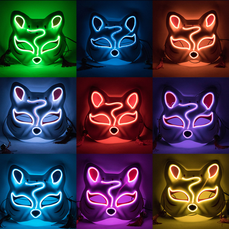 TUOTSEP Maschera di Halloween, maschera a LED che brilla al buio, maschera  spaventosa con 3 modalità di illuminazione per Halloween, Carnevale e