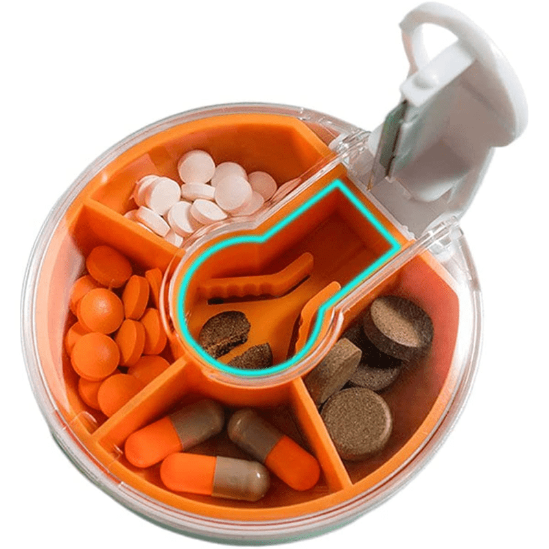 Layer Cute Pill Box With 8 Compartments 7-Day Travel Small Vitamin