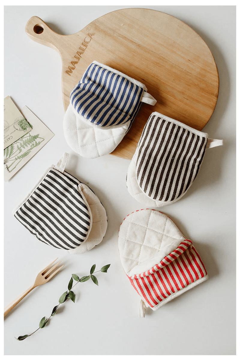 High Temperature Resistant Striped Oven Mitts Food Grade - Temu