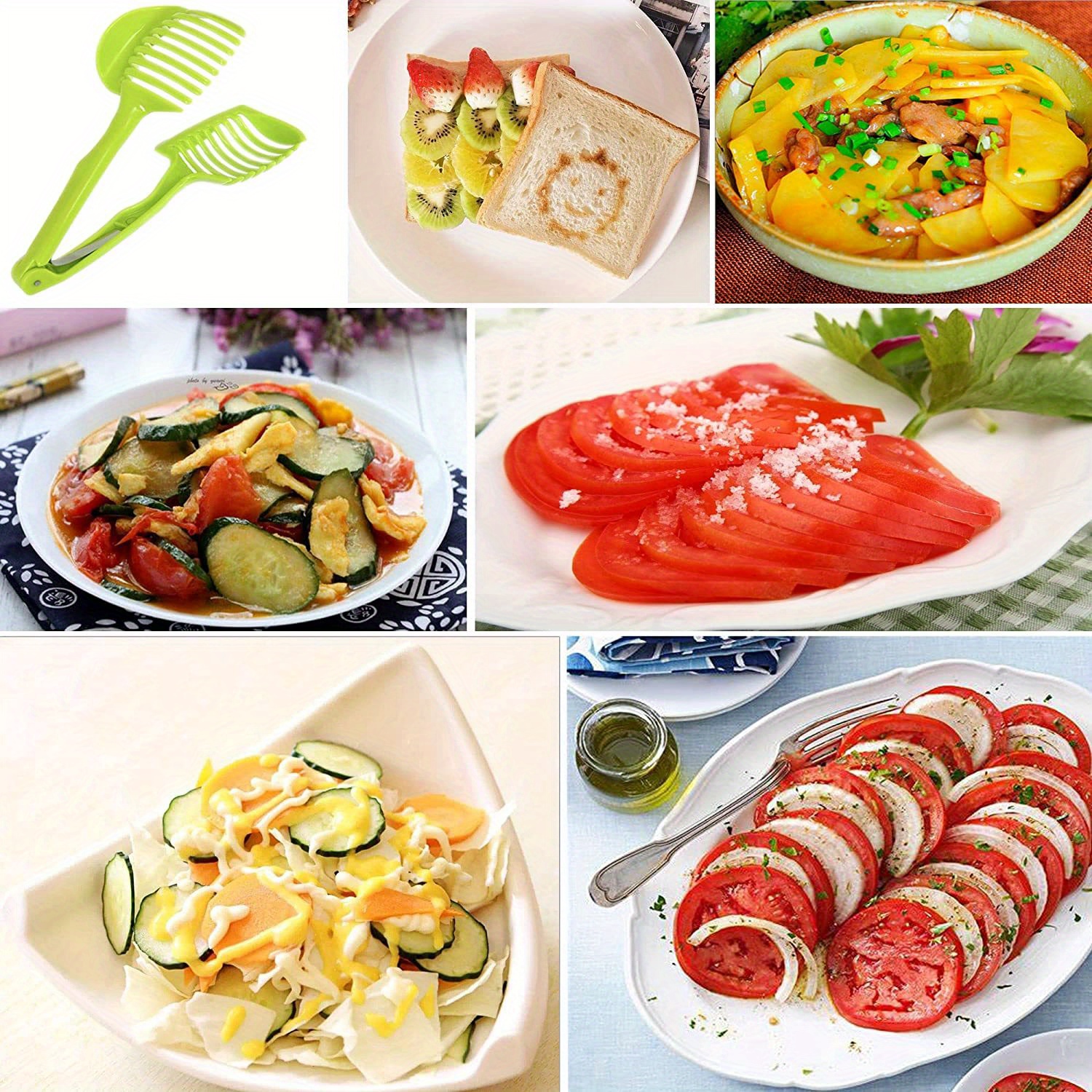 1pc, Tomato Slicer, Manual Lemon Slicer, Multifunctional Fruit Cutter,  Reusable Vegetable Cutter, Boiled Egg Slicing Tool, Handheld Onion Slicer,  Kitc