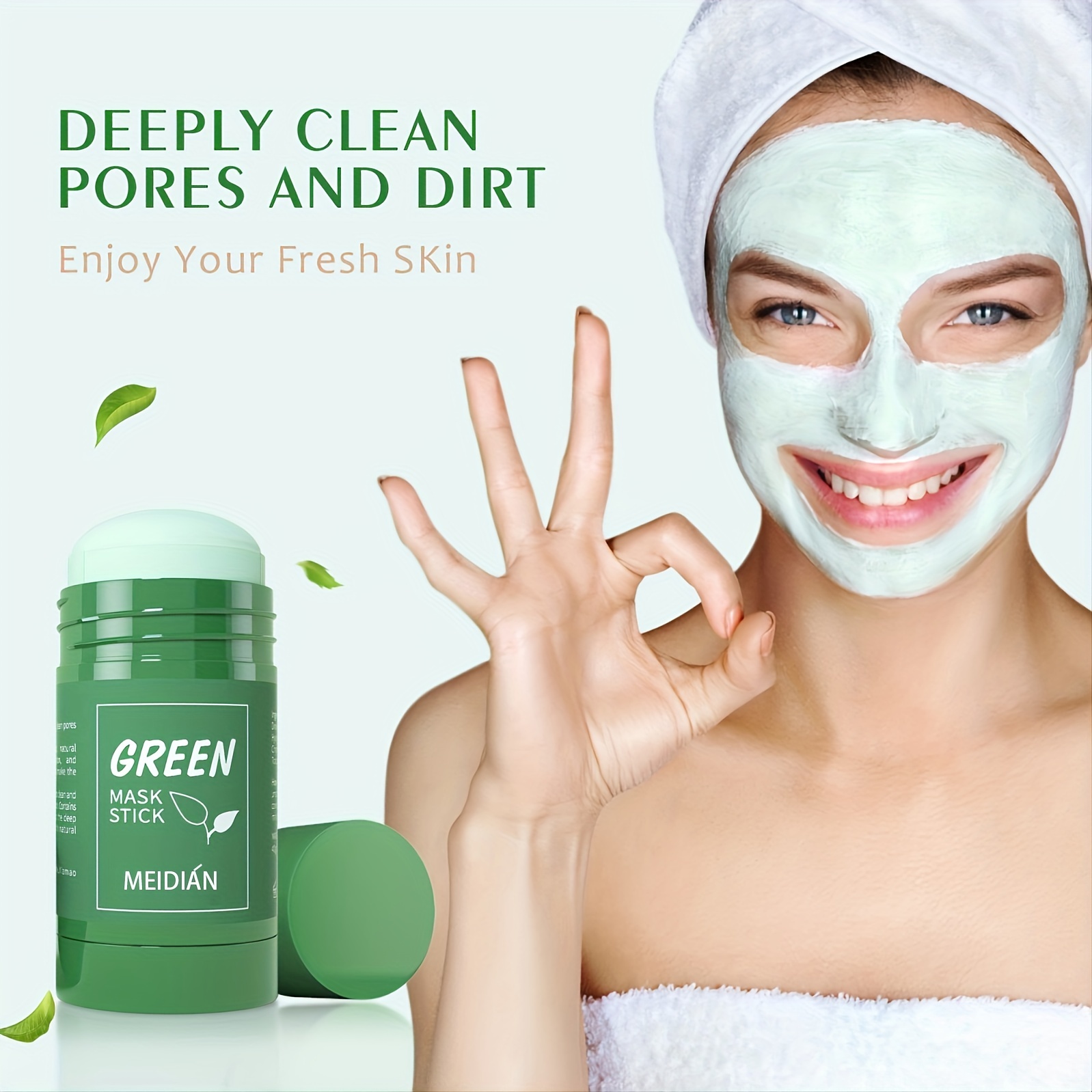 Paquete de 2 mascarillas de té verde, removedor de puntos negros, limpieza  profunda, barro, cuidado de la piel de la cara para hombres y mujeres, 1.41
