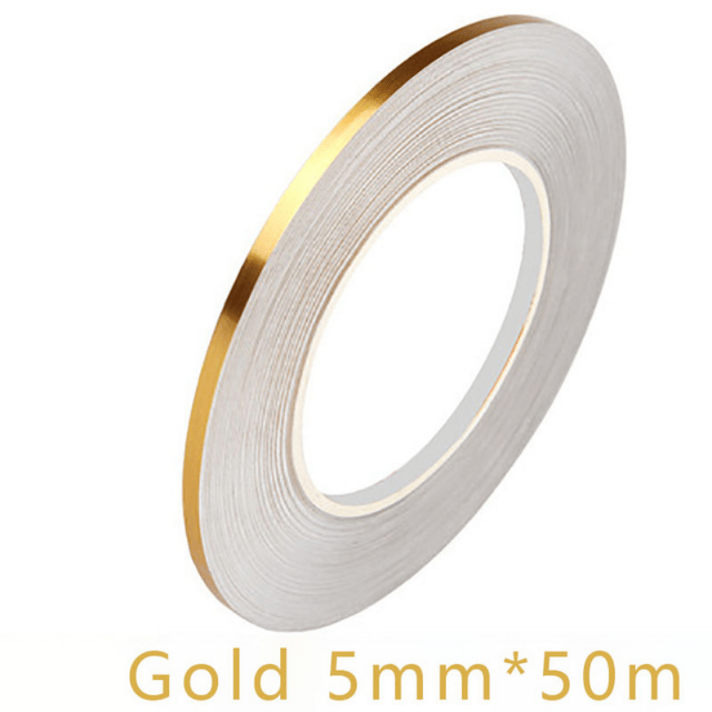 QUCUMER 2 Rolls Self-Adhesive Decorative Strips Gold 6 m x 8 mm Wall  Moulding Decorative Strip Wall Ceramic Tiles Tape Door Strips Edge Tape