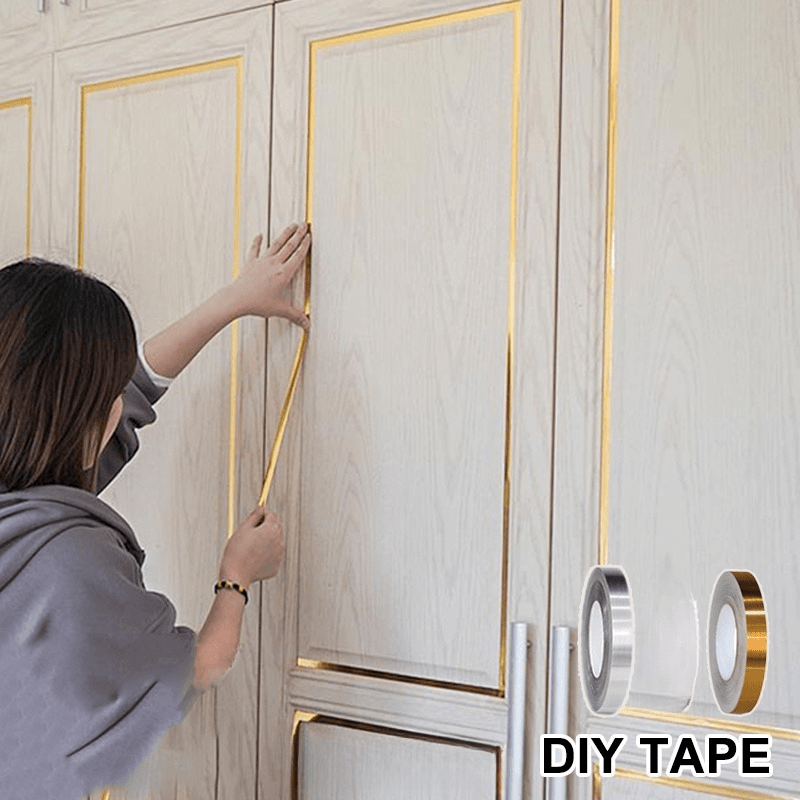 10m/roll Gold Wall Stickers Stainless Steel Strip - 10m/roll Wall