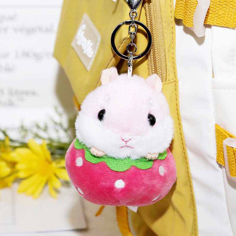 Creative New Year Apple Rabbit Keychain Cute Cartoon Little Rabbit Doll Car  Pendant Rabbit Year Gift Yellow 